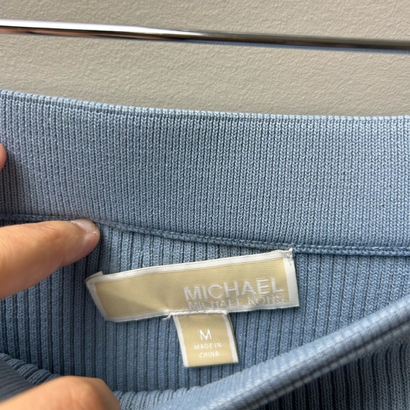 Michael Kors Light Blue Ribbed Pencil Skirt - Picture 4 of 4